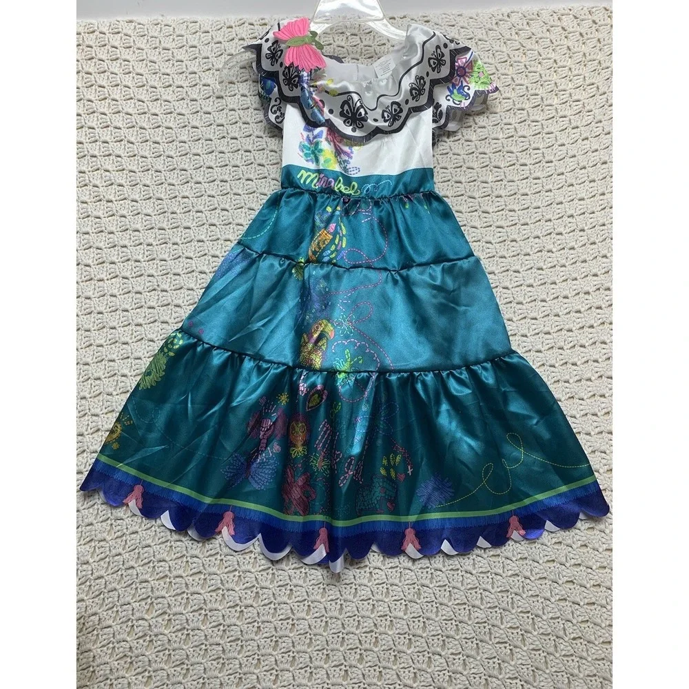 Disney Mirabel Encanto Costume  For Girls Fits‎ Ages 4-6